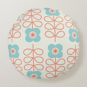 Coussins Ronds Motif fleurie géométrique sans couture. Style no