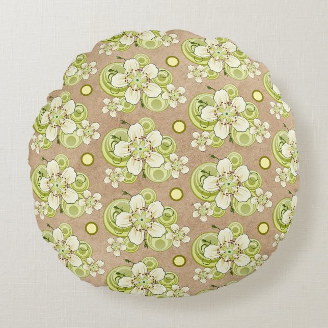 Coussins Ronds Motif floral  (Devant)
