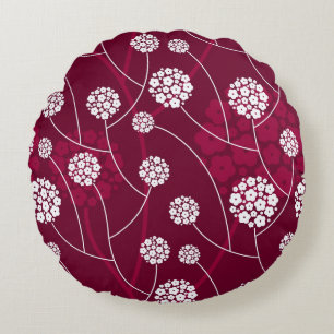 Coussins Ronds Motif floral abstrait