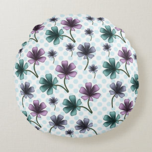 Coussins Ronds Motif floral Cottagecore doux Esthétique pastel