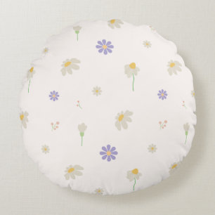 Coussins Ronds Motif floral de marguerite pastel