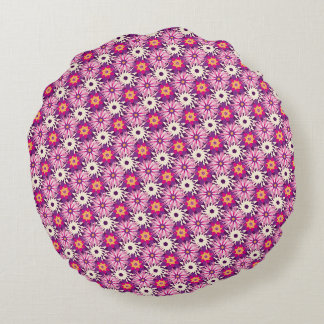 Coussins Ronds Motif floral décoratif Rose Violet Astra Moderne