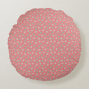 Coussins Ronds Motif floral délicat et petit à motif dispersé san