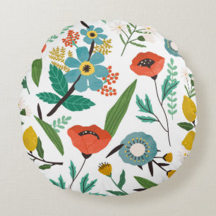 Coussins Ronds Motif floral sans joint avec flux fleuri au printe