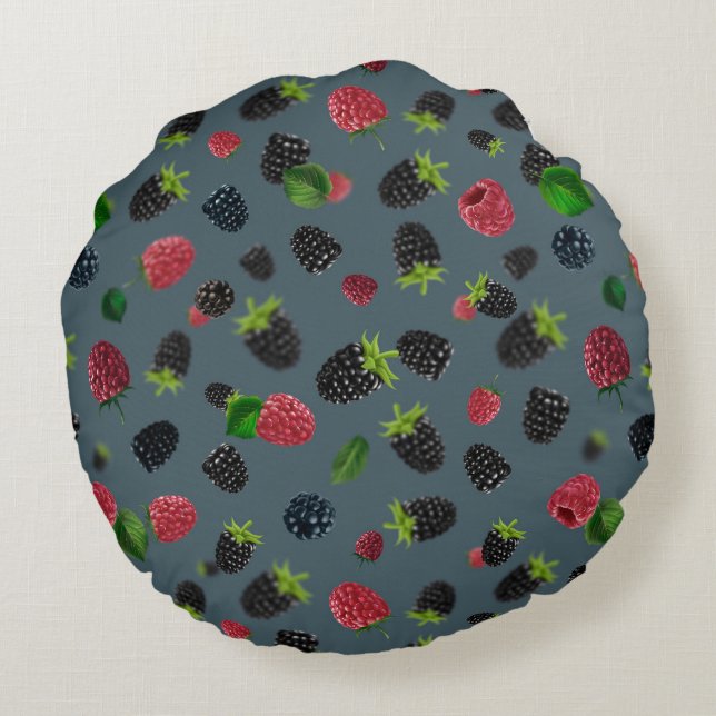 Coussins Ronds Motif framboise 2 (Dos)