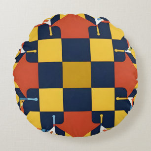 Coussins Ronds Motif Géométrique Abstrait avec Flèches