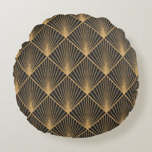Coussins Ronds Motif géométrique Art Déco sans faille. Élégant fo