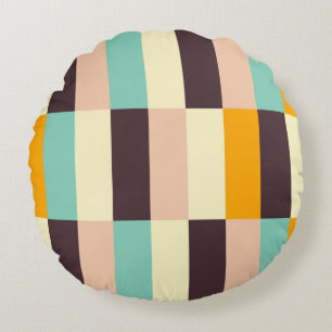 Coussins Ronds Motif géométrique coloré avec des rayures vertical