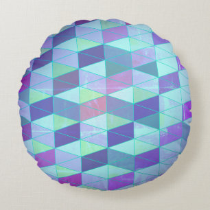 Coussins Ronds Motif géométrique Cubes en Triangles
