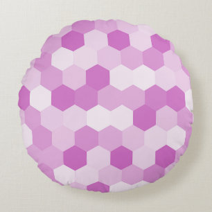 Coussins Ronds Motif géométrique Hexagonal Mauve moderne