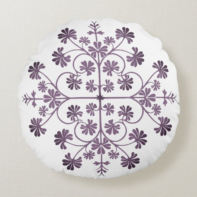 Coussins Ronds Motif géométrique orange violet (Devant)