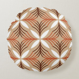 Coussins Ronds Motif géométrique sans couture avec fleurs