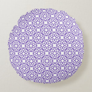Coussins Ronds Motif géométrique sans couture blanc violet