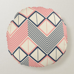 Coussins Ronds Motif géométrique sans couture en zigzag horizonta