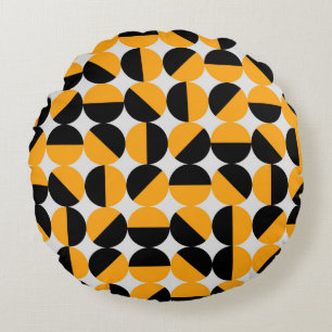 Coussins Ronds motif géométrique style seventies avec demi-cercle