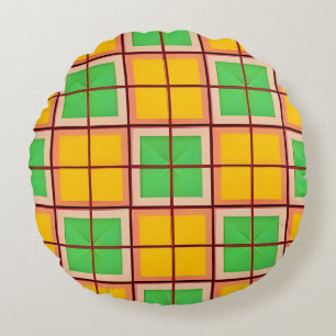 Coussins Ronds Motif géométrique symétrique Accessoire de maison