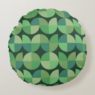 Coussins Ronds Motif géométrique vert sarcelle milieu du siècle