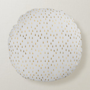 Coussins Ronds Motif goutte de pluie en feuille d'or