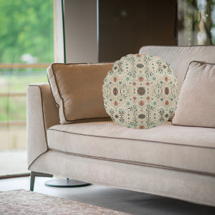 Coussins Ronds Motif Herbe Boho