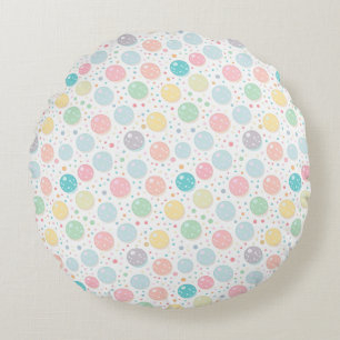 Coussins Ronds Motif imparfait à points pastel