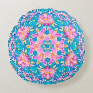 Coussins Ronds motif islamique Abstrait dans le style arabe. Seam