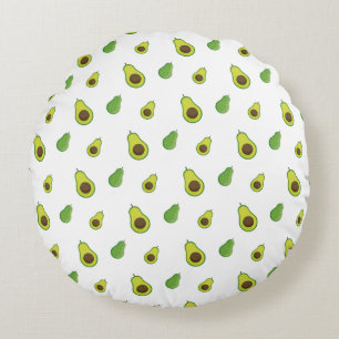 Coussins Ronds Motif joli d'avocat vert