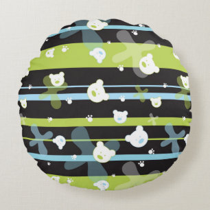 Coussins Ronds Motif mignon avec peu d'ours