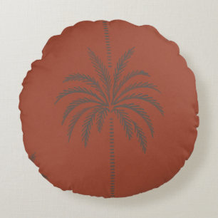 Coussins Ronds Motif minimal de palmier tropical en terre cuite