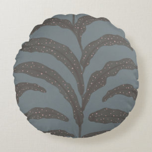 Coussins Ronds Motif Moderne de Feuille de Palmier Tropical Charb