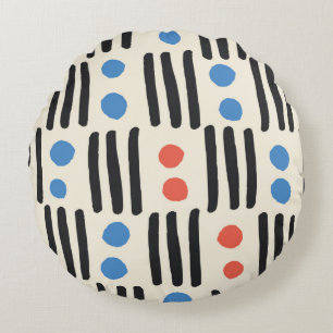 Coussins Ronds Motif moderne sans couture avec rayures et points
