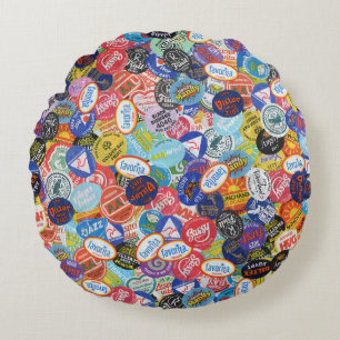 Coussins Ronds Motif Montage Sticker Fruit