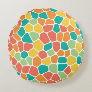 Coussins Ronds Motif Mosaïque Vibrant