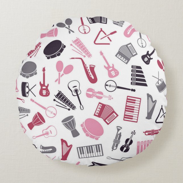 Coussins Ronds Motif musical (Devant)