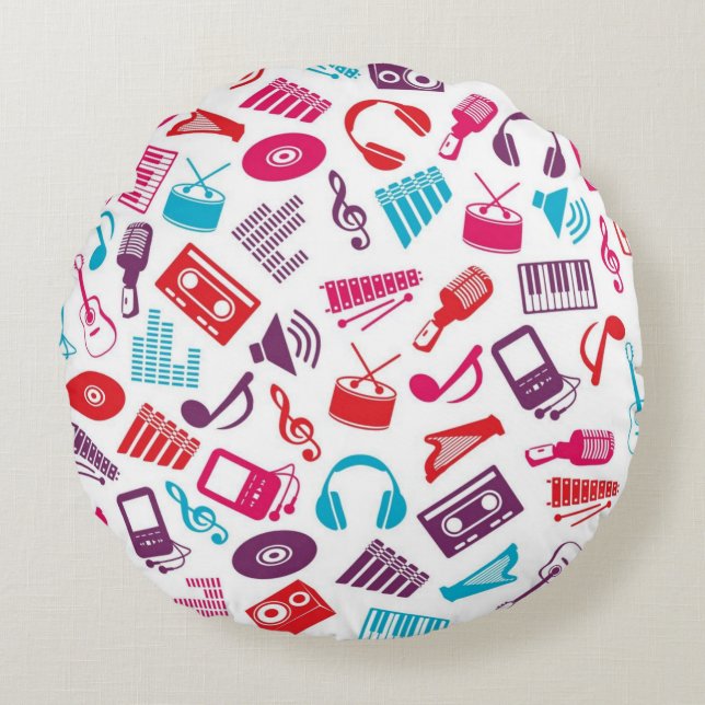 Coussins Ronds Motif musical (Devant)