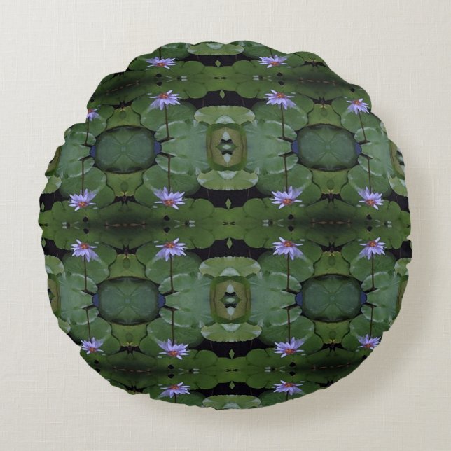 Coussins Ronds Motif Nénuphar (Devant)