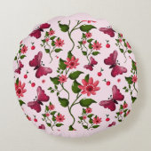 Coussins Ronds Motif papillon floral personnalisé et sur mesure  (Dos)