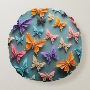 Coussins Ronds Motif papillon Origami