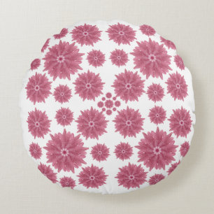 Coussins Ronds Motif personnalisé de chrysanthème rose poussiéreu