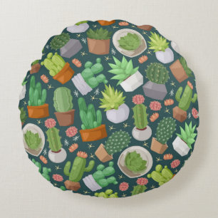 Coussins Ronds motif plante