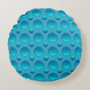 Coussins Ronds motif pois bleu