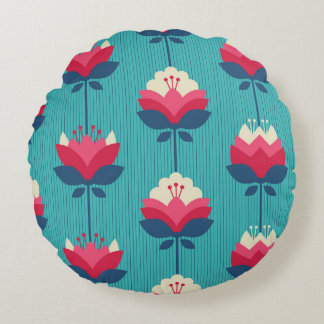 Coussins Ronds motif rétro transparent avec fleurs
