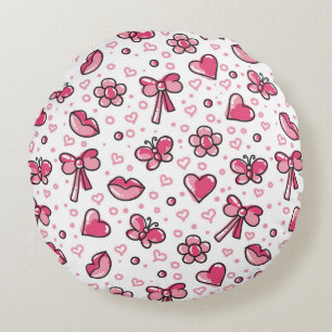 Coussins Ronds motif romantique