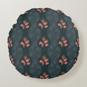 Coussins Ronds Motif Rose gothique foncé