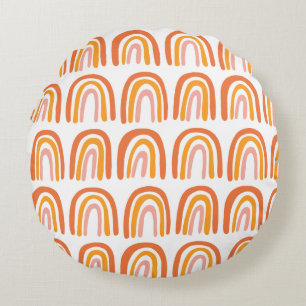 Coussins Ronds Motif rose orange arc-en-ciel