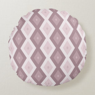 Coussins Ronds motif rose quartz rose diamant