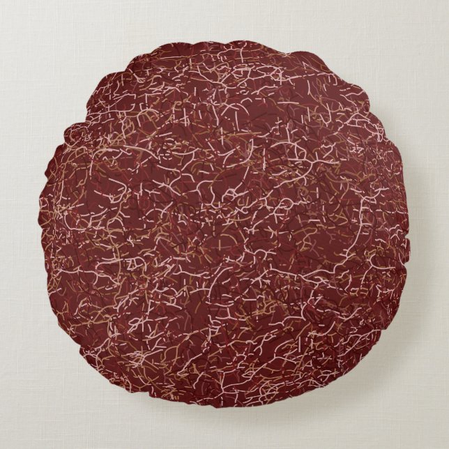 Coussins Ronds Motif rouge simple Abstrait Thread Art (Devant)