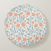 Coussins Ronds Motif rustique avec fleurs roses (Dos)