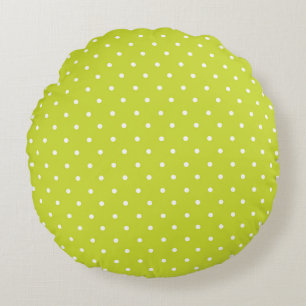 Coussins Ronds Motif sans couture à pois lime vif