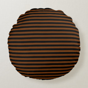 Coussins Ronds Motif sans couture à rayures brunes noires