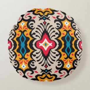Coussins Ronds Motif sans couture avec ornement de cachemire